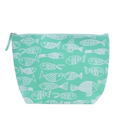 Overbeck and Friends Beauty Bag Crazy Fish green large