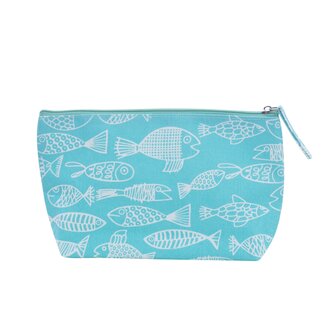 Overbeck and Friends Kostmetiktasche Crazy Fish turquoise small