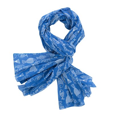 Overbeck and Friends Scarf/Pareo  Crazy Fish blue