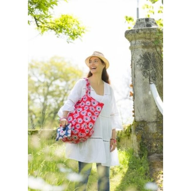 Canvas Shopper/Beach bag Lilly red/pink