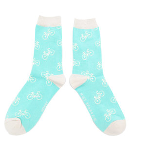 Miss Sparrow Socken Bamboo Bikes aqua