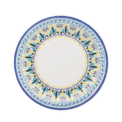 Talking Tables Paper Plates Souk blue