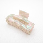 Red Cuckoo Hair Claw Clip Marbeled pink/green