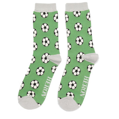 Miss Sparrow Mens Socks Bamboo Footballs mint