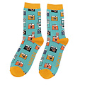 Miss Sparrow Mens Socks Bamboo Retro Cameras duckegg