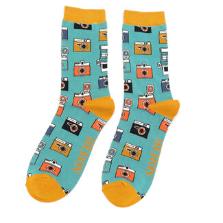 Miss Sparrow Männer-Socken Bamboo Retro Cameras duckegg