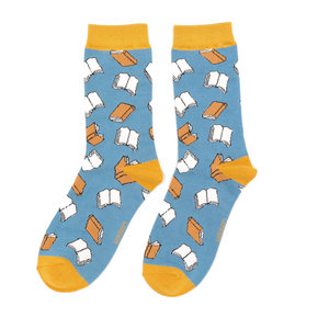 Miss Sparrow Socks Bamboo Books blue