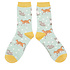 Miss Sparrow Socks Bamboo Cats & Spots duck egg