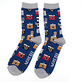 Miss Sparrow Mens Socks Bamboo Retro Cameras navy