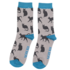 Miss Sparrow Mens Socks Bamboo Cute Cats grey