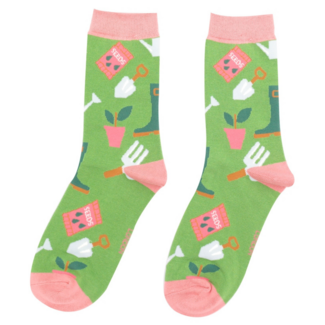 Miss Sparrow Socken Bamboo Gardening Gear green