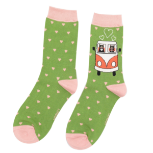 Miss Sparrow Socken Bamboo Road Trip Cats moss