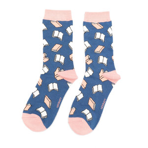 Miss Sparrow Socks Bamboo Books navy