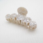 Red Cuckoo Hair Claw Clip Marble Effect cream