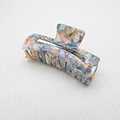 Red Cuckoo Hair Claw Clip Rectangle Marble blue grey