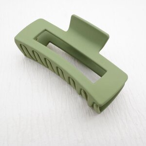 Red Cuckoo Hair Claw Clip Matte green