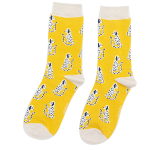 Miss Sparrow Socks Bamboo Sitting Dogs yellow