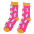 Miss Sparrow Socken Bamboo Sitting Dogs hot pink