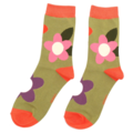 Miss Sparrow Socken Bamboo Large Flowers moss