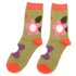 Miss Sparrow Socks Bamboo Large Flowers moss