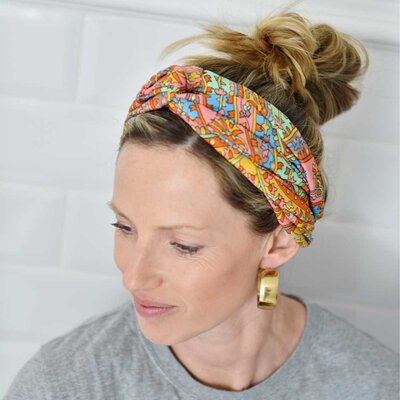 Powell Craft Hairband Viscose Paisley orange/green/blue