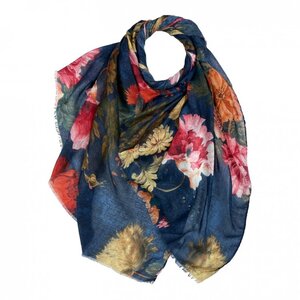 M&K Collection Schal Roses large navy