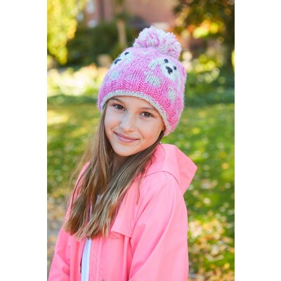 Pachamama Beanie Bobble Kids Pink Puppy