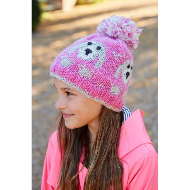 Beanie Bobble Kids Pink Puppy