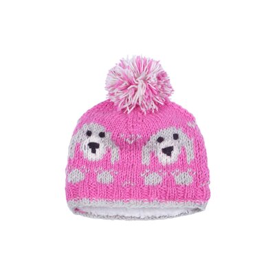 Pachamama Beanie Bobble Kids Pink Puppy