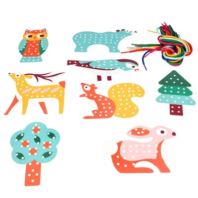 Rex London Activity Set Learn to Stitch Woodland Animals