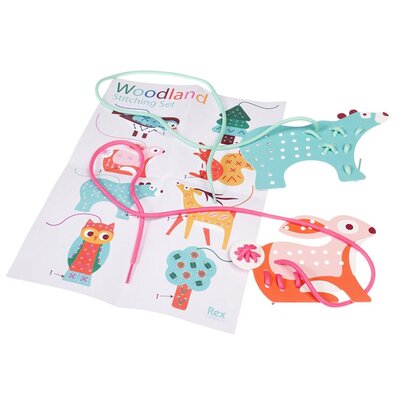 Rex London Activity Set Learn to Stitch Woodland Animals