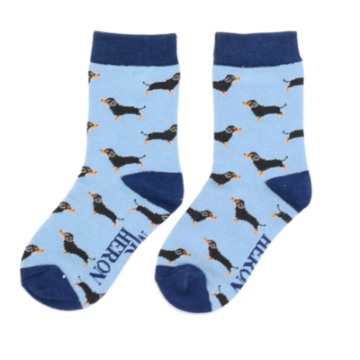 Miss Sparrow Kindersocken Bamboo Boys Little Sausage Dogs denim 7-9Y