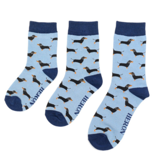 Miss Sparrow Kindersocken Bamboo Boys Little Sausage Dogs denim 7-9Y