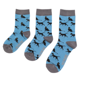 Miss Sparrow Kindersocken Bamboo Boys Lucky Cats denim 7-9Y