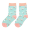 Kindersocken Bamboo Girls Dainty Floral duck egg 7-9Y