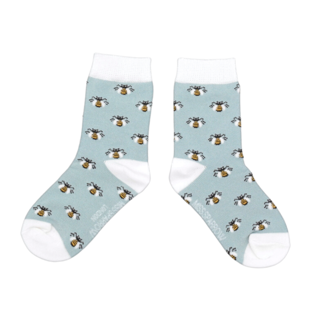 Kindersocken Bamboo Girls Honey Bees powder blue 2-3Y