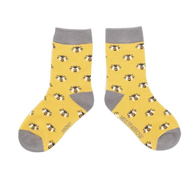 Kindersocken Bamboo Girls Honey Bees yellow 4-6Y