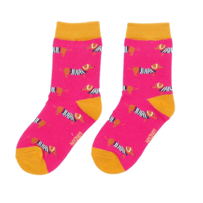 Miss Sparrow Kindersocken Bamboo Girls Parisian Pups hot pink 2-3Y