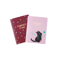 CGB Giftware Notizbücher Flower Market 'Feline Productive" Set of 2