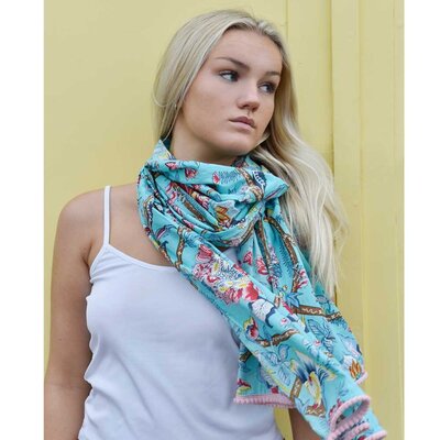 Powell Craft Scarve Cotton Orchid blue