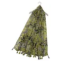 M&K Collection Schal Boho Leaf Tassel olive