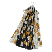 M&K Collection Scarve Silk Retro Flower black