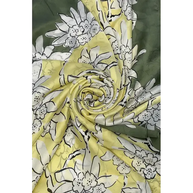 Scarve Silk Intwined Floral green