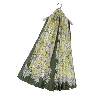 M&K Collection Schal Seide Intwined Floral green