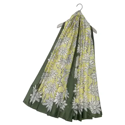 M&K Collection Scarve Silk Intwined Floral green