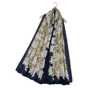 M&K Collection Schal Seide Intwined Floral navy