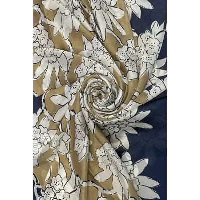 M&K Collection Scarve Silk Intwined Floral navy