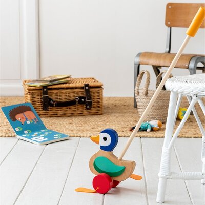 Rex London Wooden Push Along Flapping Duck