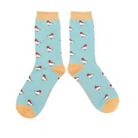 Miss Sparrow Socks Bamboo Little Robins duck egg