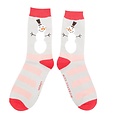 Miss Sparrow Socken Bamboo Snowmen Stripes silver